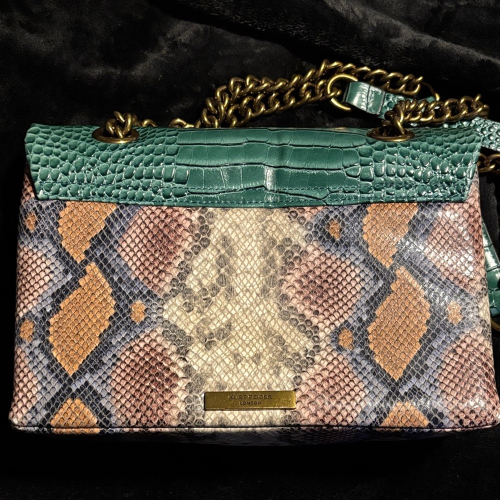 KURT GEIGER Kensington X Reptile Embossed Leather Bag - Picture 9 of 11